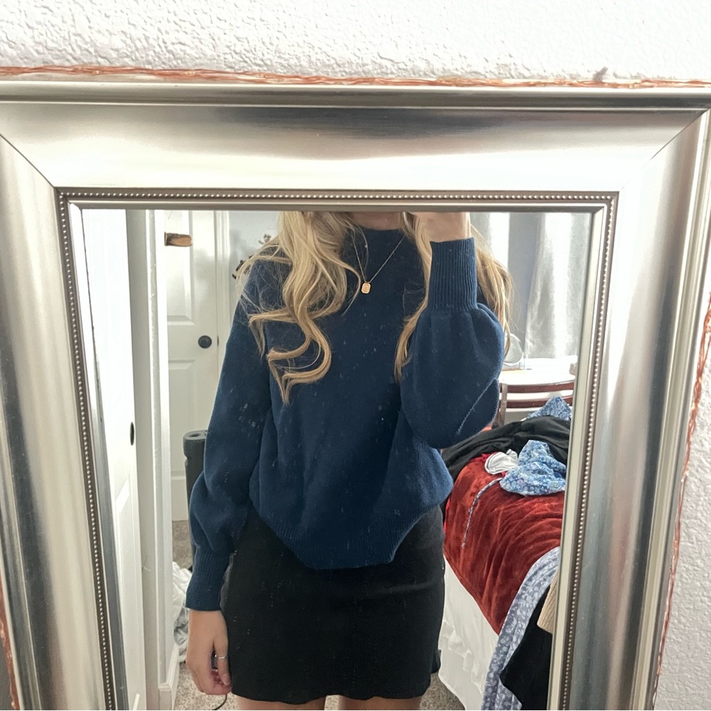 Amazon Women's Blue Turtleneck Sweater